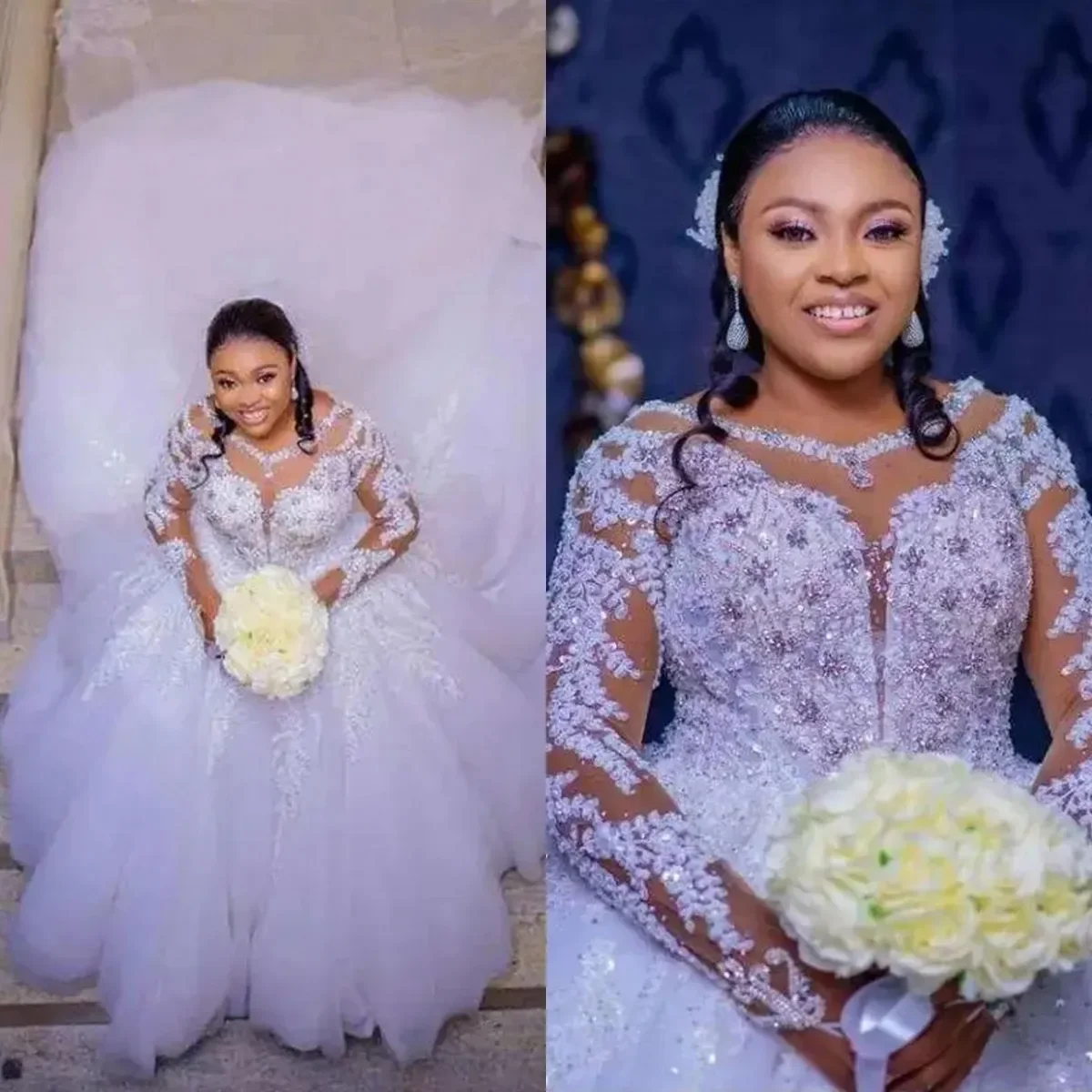 Luxurious Plus Size Wedding Dresses Ball Gown 2026 Crystal Beading Applique Dresses vestidos de novia Custom Made
Luxurious Plus Size Wedding Dresses Ball Gown 2026 Crystal Beading Applique Dresses vestidos de novia Custom Made