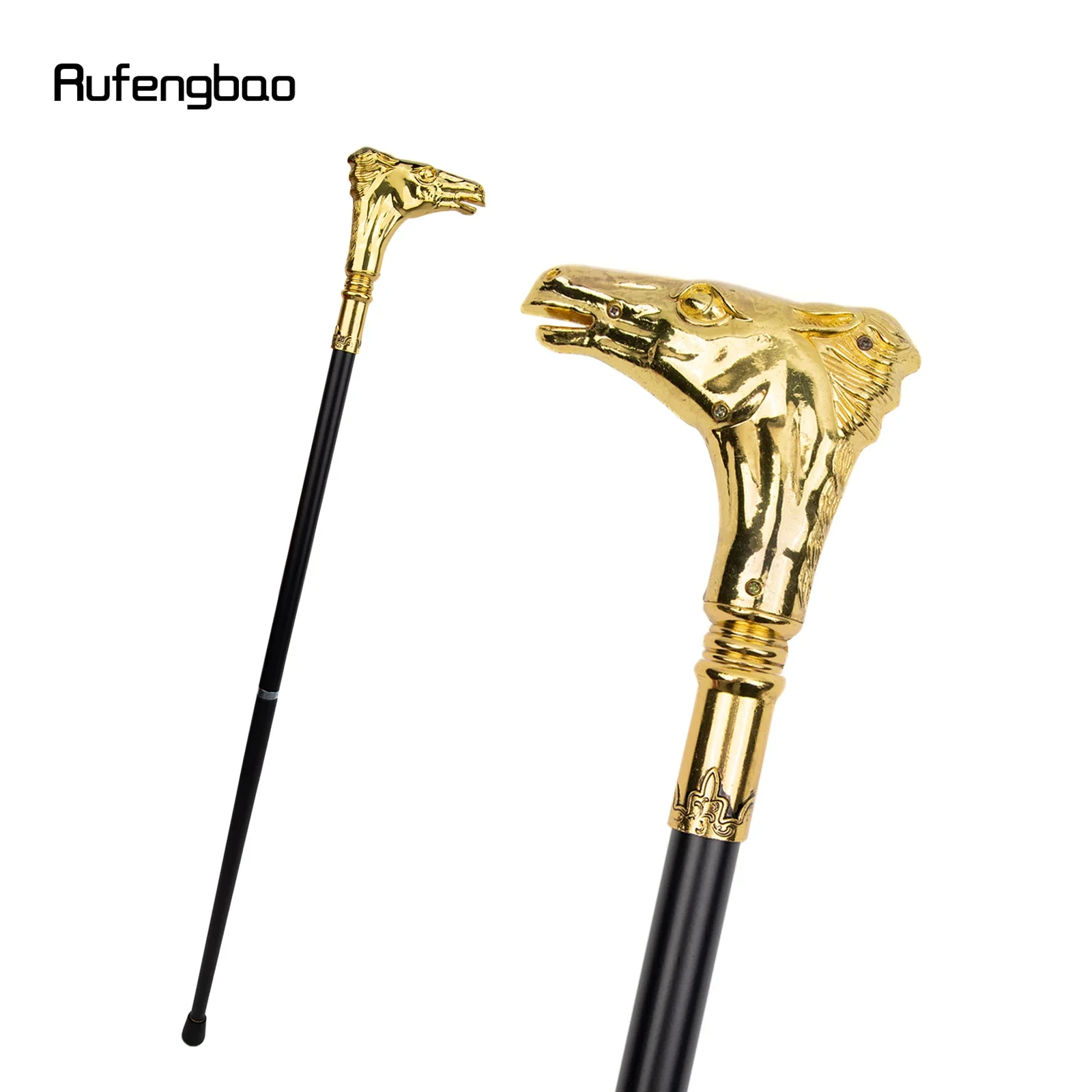 Golden Horse Handle Luxury Pattern Walking Stick Party Fashion Elegant Walking Stick Decorative Cospaly Cane Knob Crosier 90cm
Golden Horse Handle Luxury Pattern Walking Stick Party Fashion Elegant Walking Stick Decorative Cospaly Cane Knob Crosier 90cm