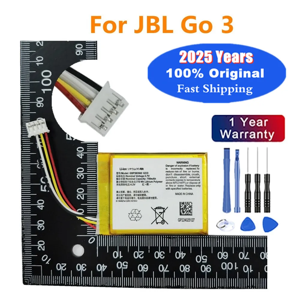 750mAh GSP383562 100% Original Battery For JBL Go3 Go 3 G03 Bluetooth Speaker Battery Bateria Batteri In Stock + Tracking Number
750mAh GSP383562 100% Original Battery For JBL Go3 Go 3 G03 Bluetooth Speaker Battery Bateria Batteri In Stock + Tracking Number