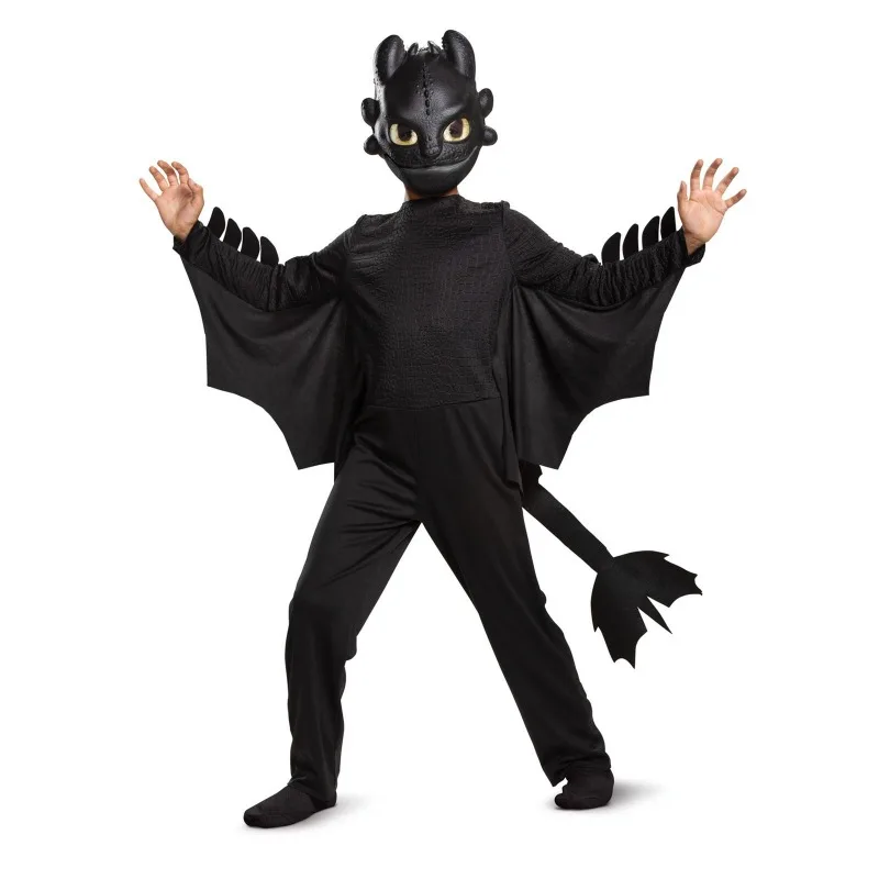 3ps Set Halloween Dragon Knight Toothless Cosplay Costume Clothes Black Fancy Dress Detachable Tail Suit Cosplay Birthday Gift
3ps Set Halloween Dragon Knight Toothless Cosplay Costume Clothes Black Fancy Dress Detachable Tail Suit Cosplay Birthday Gift