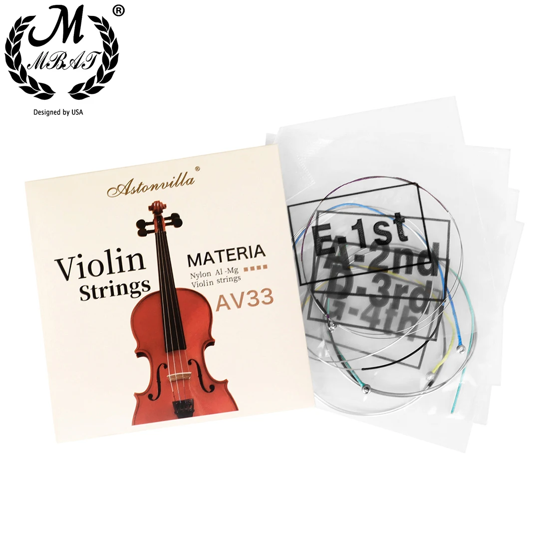 M MBAT Violin Strings Stainless Steel Wire Violin Strings Aluminum Magnesium Wound Nickel Plated Violin Parts Accessory AV33
M MBAT Violin Strings Stainless Steel Wire Violin Strings Aluminum Magnesium Wound Nickel Plated Violin Parts Accessory AV33