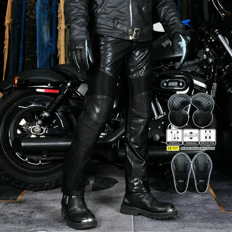 2025 Motorcycle Riding Jeans PU Leather Biker Trousers Waterproof Windproof Men With 4X CE Knee Hip Pad Motocross Racing Pants
2025 Motorcycle Riding Jeans PU Leather Biker Trousers Waterproof Windproof Men With 4X CE Knee Hip Pad Motocross Racing Pants