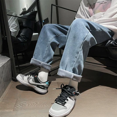 2023 Autumn Winter New Men's Fleece Thicken Jeans Male Streetwear Loose Warm Pants Men Casual Wide-leg Denim Trousers D583
2023 Autumn Winter New Men's Fleece Thicken Jeans Male Streetwear Loose Warm Pants Men Casual Wide-leg Denim Trousers D583
