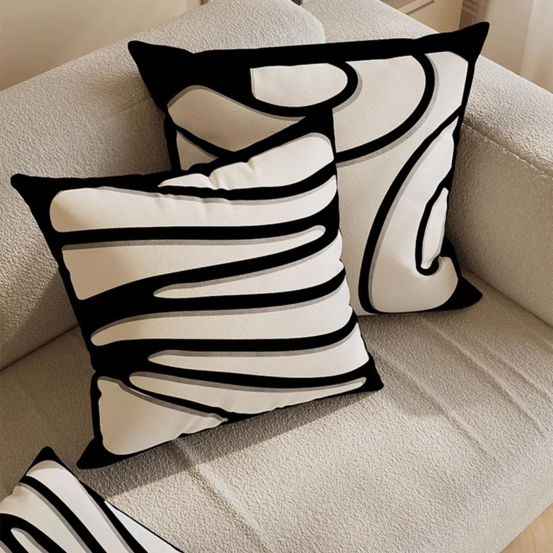 Black and White Double-sided Printed Cushion Cover Soft Dutch Velvet Retro Pillowcase Modern Minimalist and Luxurious Pillowcase
Black and White Double-sided Printed Cushion Cover Soft Dutch Velvet Retro Pillowcase Modern Minimalist and Luxurious Pillowcase