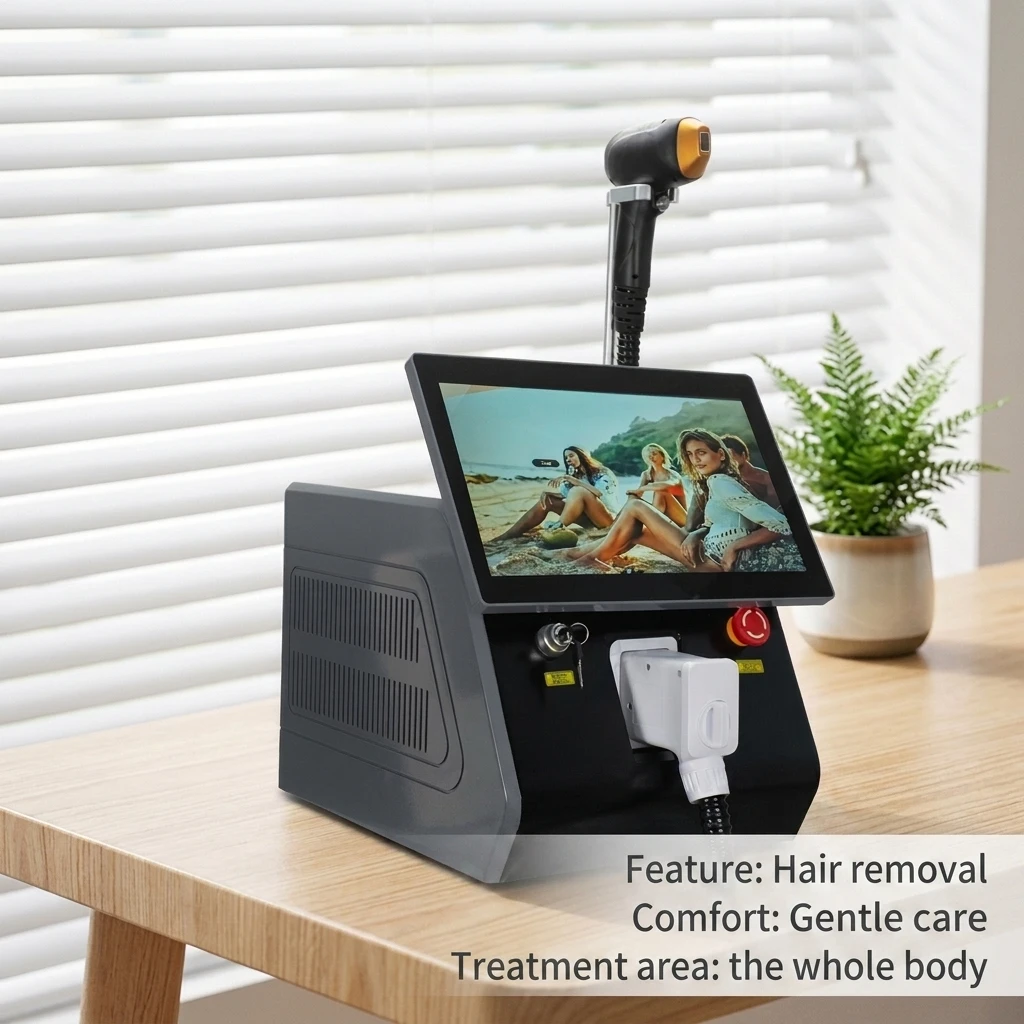 Portable 808Nm Diode Laser Hair Removal Machine Painless Full Body Depilation Skin Smoothing Tightening Professional Salon
Portable 808Nm Diode Laser Hair Removal Machine Painless Full Body Depilation Skin Smoothing Tightening Professional Salon