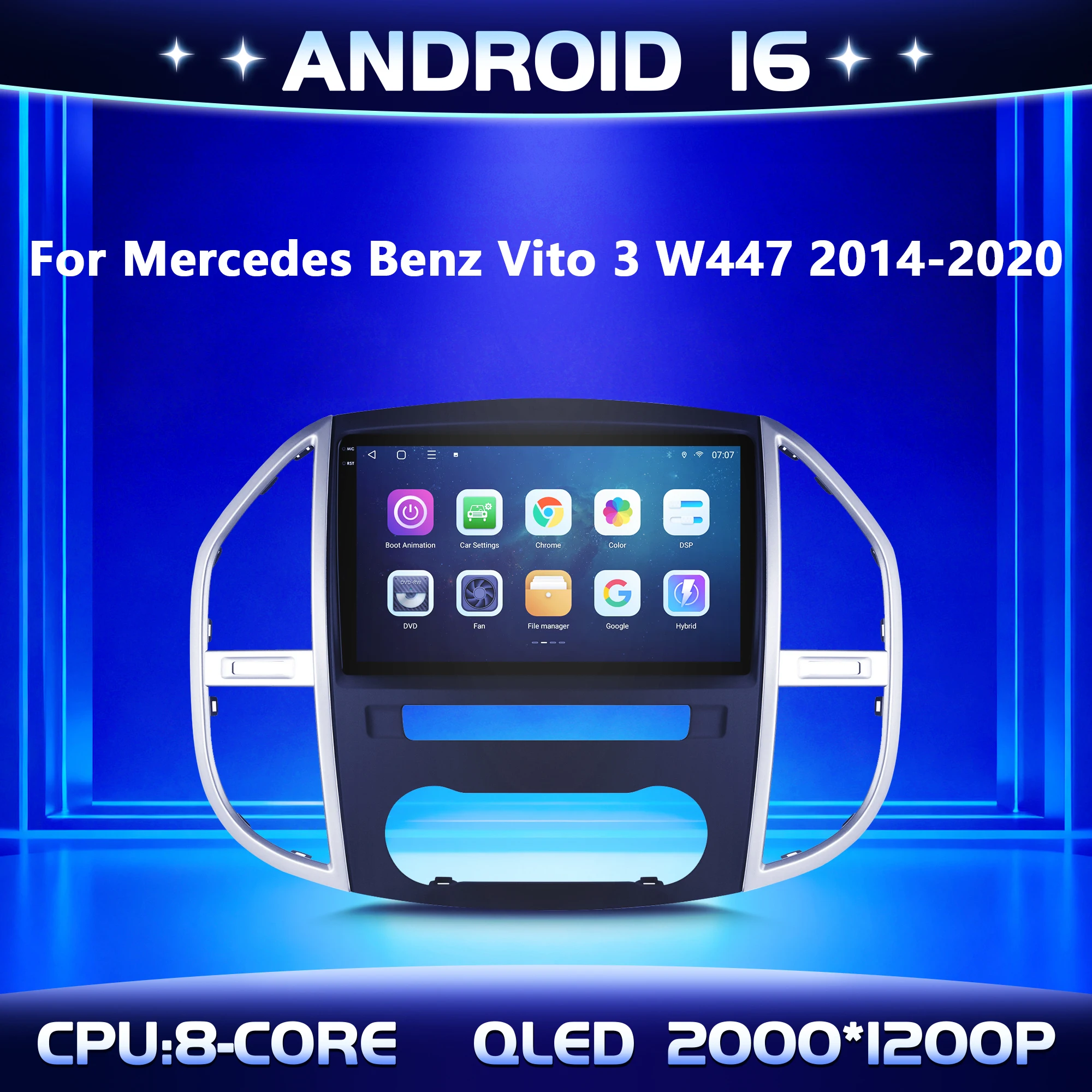 9" For Mercedes Benz Vito 3 W447 2014 - 2020 Car Multimedia Radio Android 16 System BT Carplay 2K QLED Screen 4G GPS 5G WIFI
9" For Mercedes Benz Vito 3 W447 2014 - 2020 Car Multimedia Radio Android 16 System BT Carplay 2K QLED Screen 4G GPS 5G WIFI