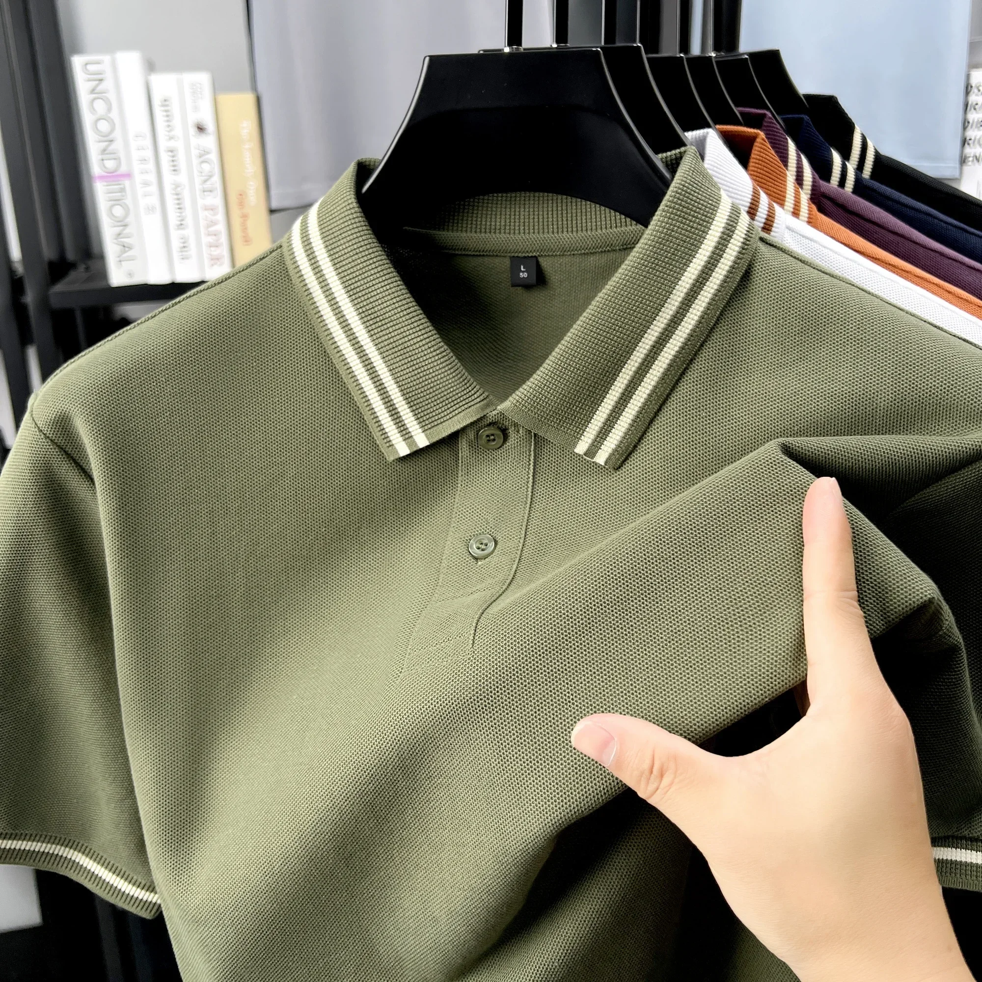 Men's 100% Cotton Polo Shirt Classic Collared Short Sleeve T-Shirt Summer Breathable Business Casual Solid Color Tops Polo Shirt
Men's 100% Cotton Polo Shirt Classic Collared Short Sleeve T-Shirt Summer Breathable Business Casual Solid Color Tops Polo Shirt