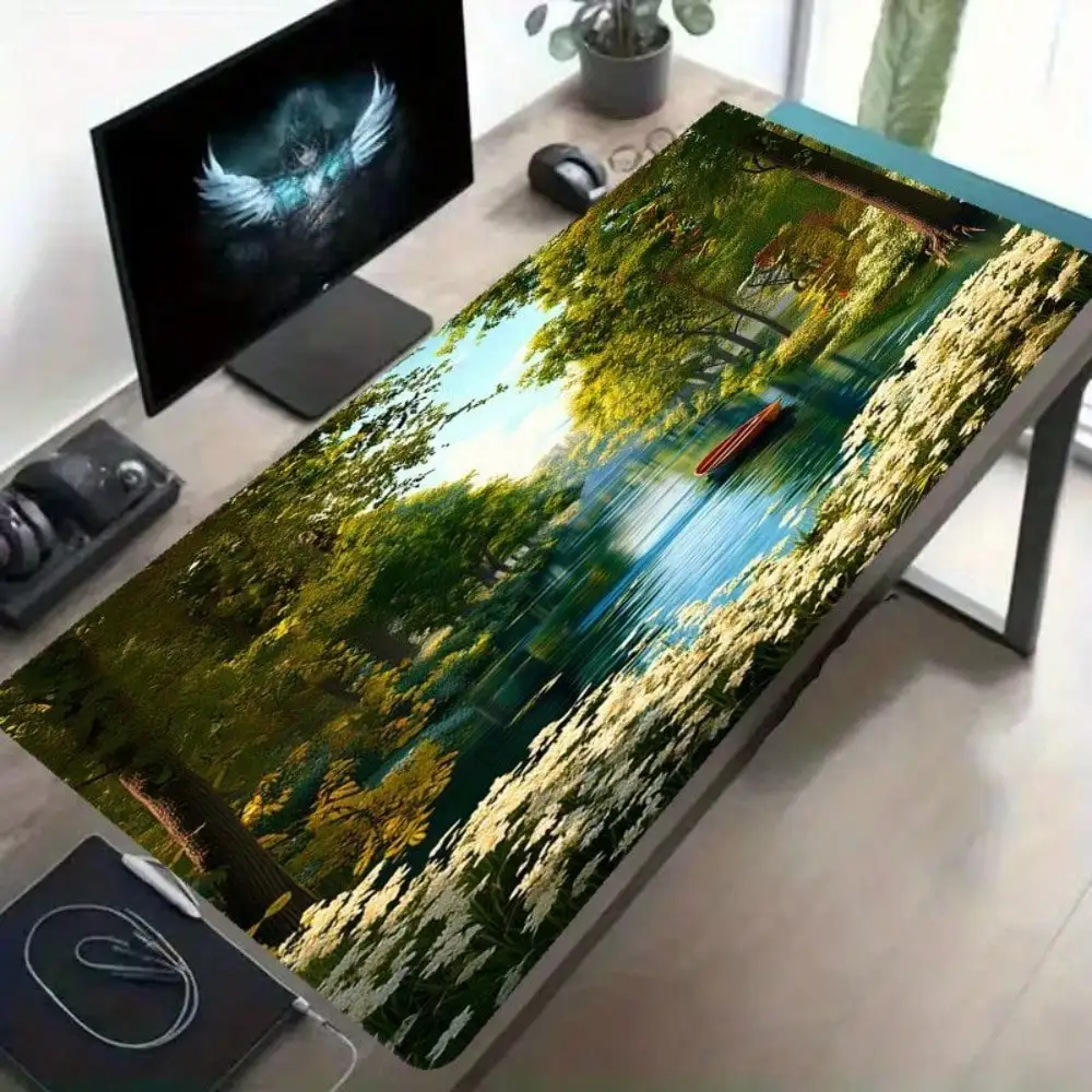 A Large Mouse Pad Featuring Natural Scenery, With Vibrant Rivers And Green Trees Design, Enhances The Aesthetic Of Your Desk, Suitable For Computer Gaming And Everyday Use
A Large Mouse Pad Featuring Natural Scenery, With Vibrant Rivers And Green Trees Design, Enhances The Aesthetic Of Your Desk, Suitable For Computer Gaming And Everyday Use