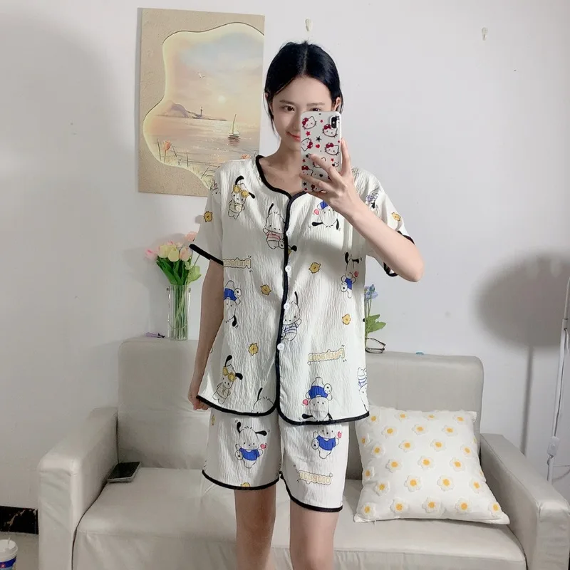 Cartoon Sweet Loungewear Summer Round Neck Short-sleeved Pacha Dog Pajamas Sanrio Pajamas Women's Comfortable Pajamas Outside
Cartoon Sweet Loungewear Summer Round Neck Short-sleeved Pacha Dog Pajamas Sanrio Pajamas Women's Comfortable Pajamas Outside