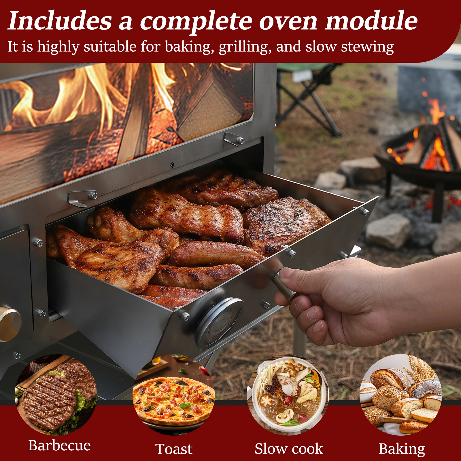 Печь на дровах с дымоходом и духовкой для обогрева и приготовления пищи на открытом воздухе, для зимней рыбалки и охоты
Печь на дровах с дымоходом и духовкой для обогрева и приготовления пищи на открытом воздухе, для зимней рыбалки и охоты