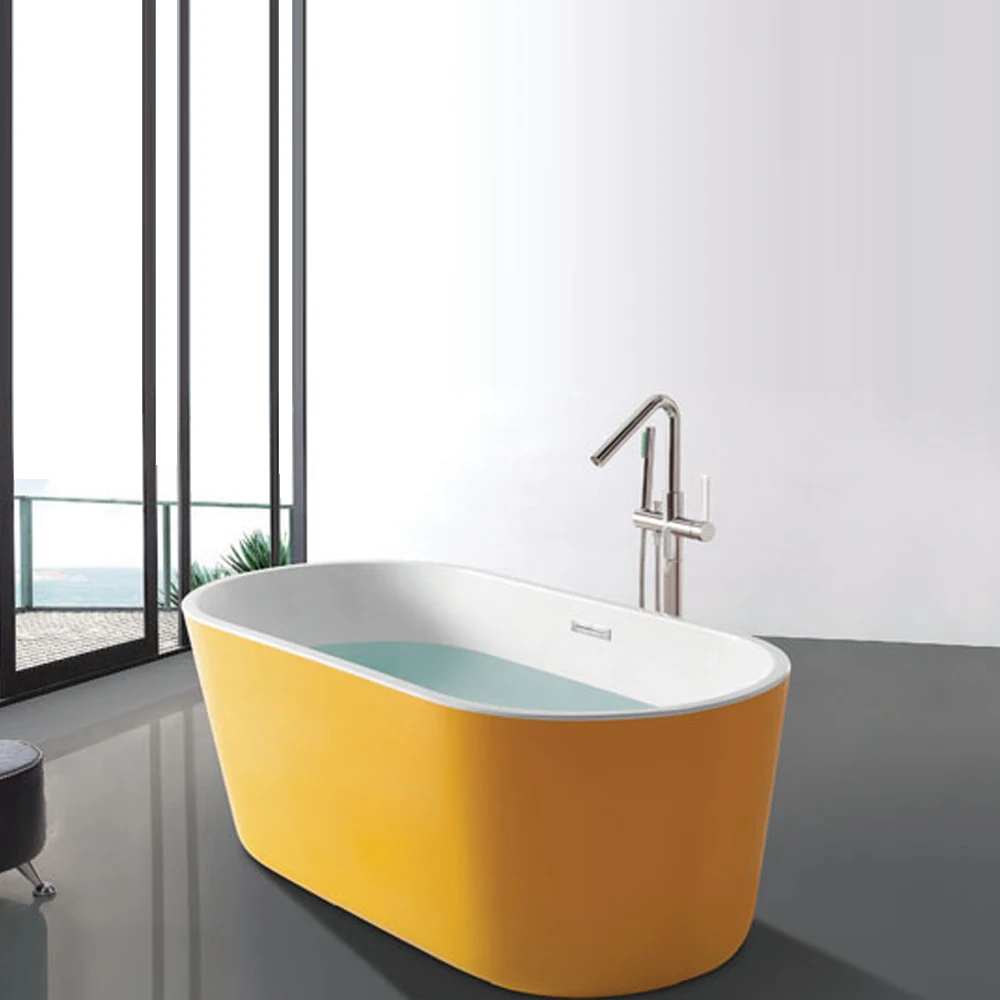 Yellow and White Colour Modern Freestanding Acrylic Bath Tub Design
Yellow and White Colour Modern Freestanding Acrylic Bath Tub Design