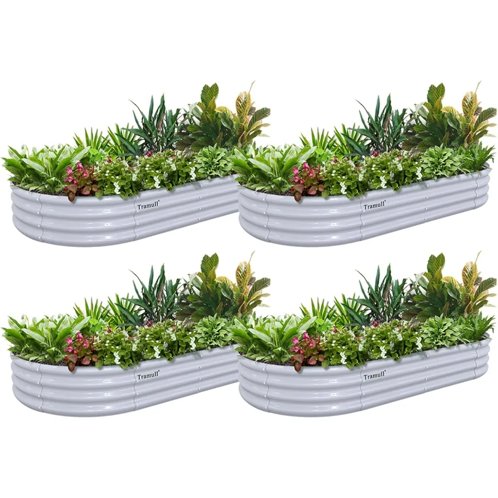 4-Pack 6x3x1-Foot Galvanized Raised Garden Bed Kit, Oval Metal in-Ground Planter Box, Gray
4-Pack 6x3x1-Foot Galvanized Raised Garden Bed Kit, Oval Metal in-Ground Planter Box, Gray