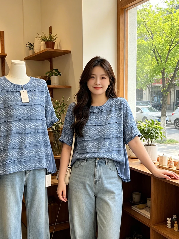 Large Size Summer New Design Embroidered Wooden Chiffon Splicing Loose Shoulder Women's Shirt Korean Style Commute Wind
Large Size Summer New Design Embroidered Wooden Chiffon Splicing Loose Shoulder Women's Shirt Korean Style Commute Wind