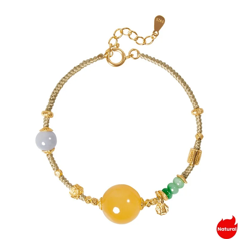 Natural Mellite 14mm Beads Strand Bracelets S925 Silver Plated Gold Rope Chain Lavender Jadeite Hand String Jewelry Wholesale
Natural Mellite 14mm Beads Strand Bracelets S925 Silver Plated Gold Rope Chain Lavender Jadeite Hand String Jewelry Wholesale