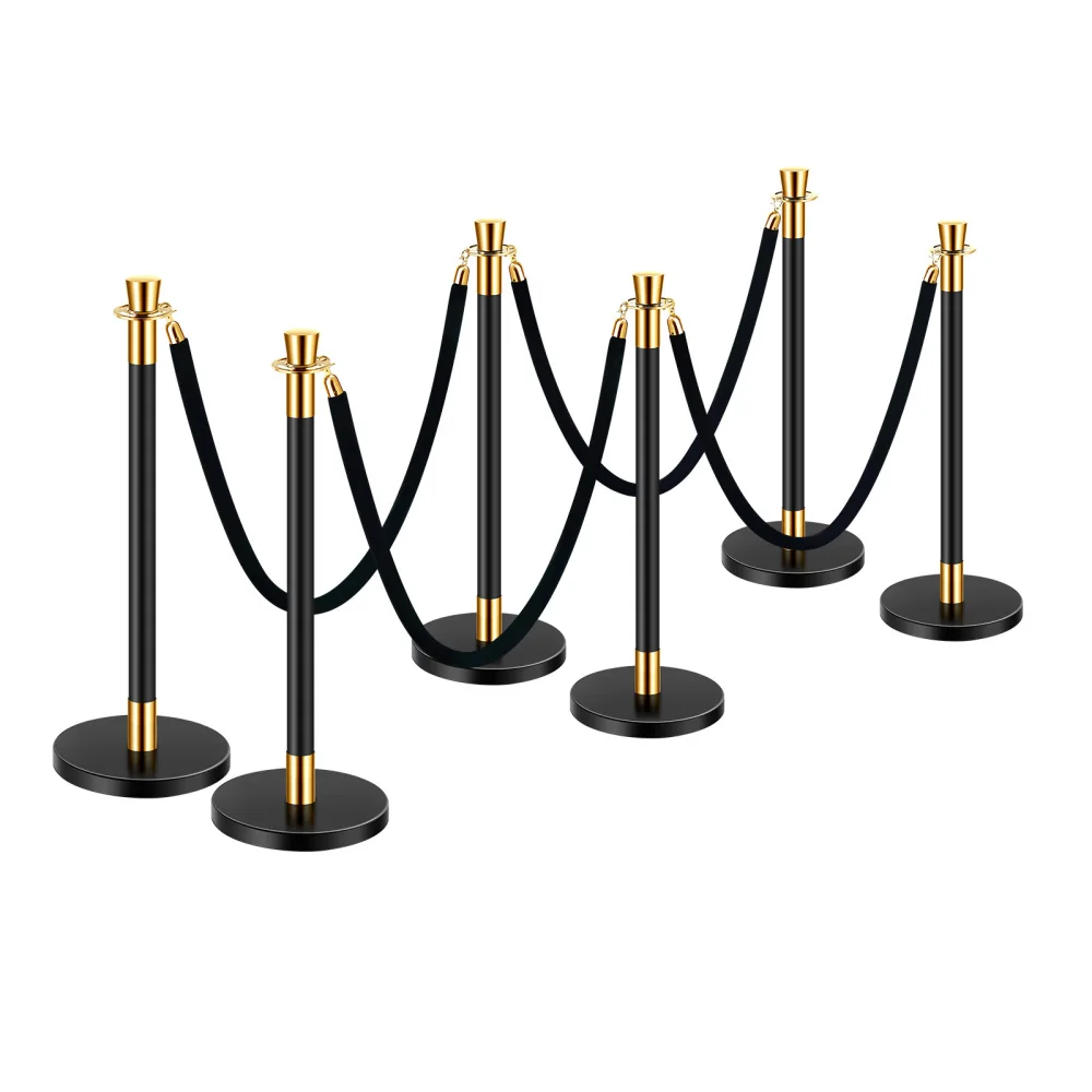 Stanchions and Velvet Ropes, 6 Pcs Crowd Control Barriers with 4 Black Velvet Ropes, Stainless Steel Stanchion Post Queue
Stanchions and Velvet Ropes, 6 Pcs Crowd Control Barriers with 4 Black Velvet Ropes, Stainless Steel Stanchion Post Queue