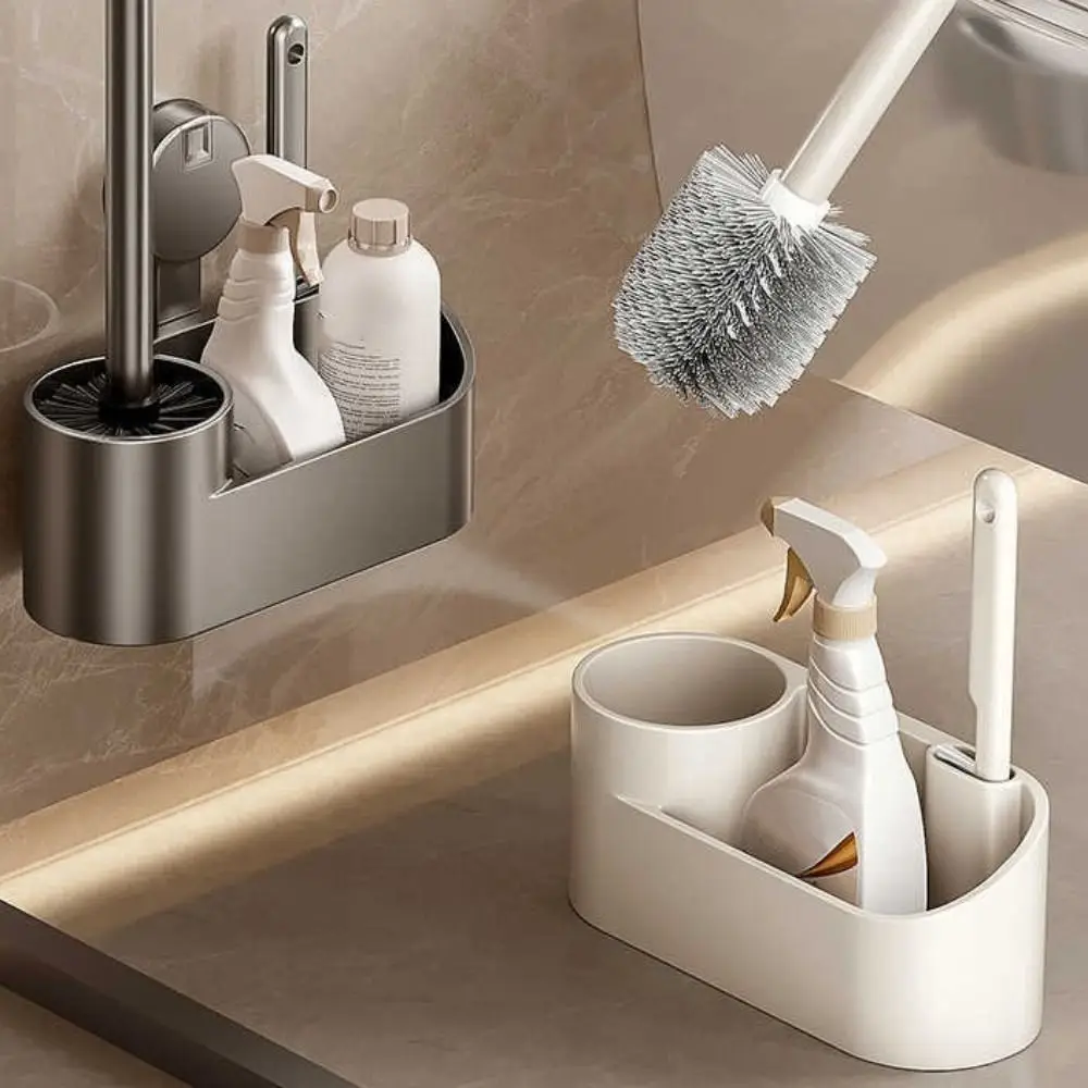 Suction Cup Mount Toilet Brush Holder Space Saving No Drill Design Wall Mounted Toilet Brush with Container
Suction Cup Mount Toilet Brush Holder Space Saving No Drill Design Wall Mounted Toilet Brush with Container
