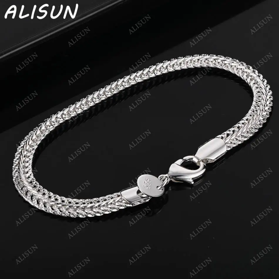 ALISUN 925 Sterling Silver 6mm Dense Bone Chain Bracelets For Women Charm Trend Birthday Gifts Fashion Party Fine Jewelry
ALISUN 925 Sterling Silver 6mm Dense Bone Chain Bracelets For Women Charm Trend Birthday Gifts Fashion Party Fine Jewelry