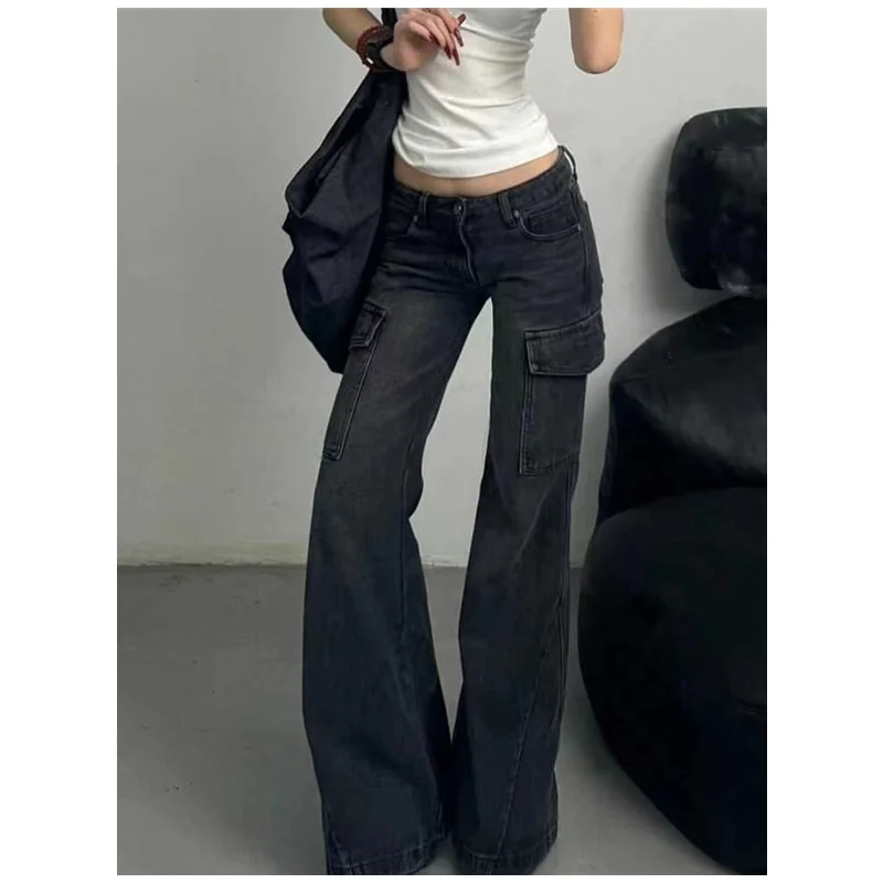 Black Womens Jeans High Waist Vintage Straight Winter Denim Pants Street Multiple Pockets American Wide Leg Baggy Denim Trouser
Black Womens Jeans High Waist Vintage Straight Winter Denim Pants Street Multiple Pockets American Wide Leg Baggy Denim Trouser