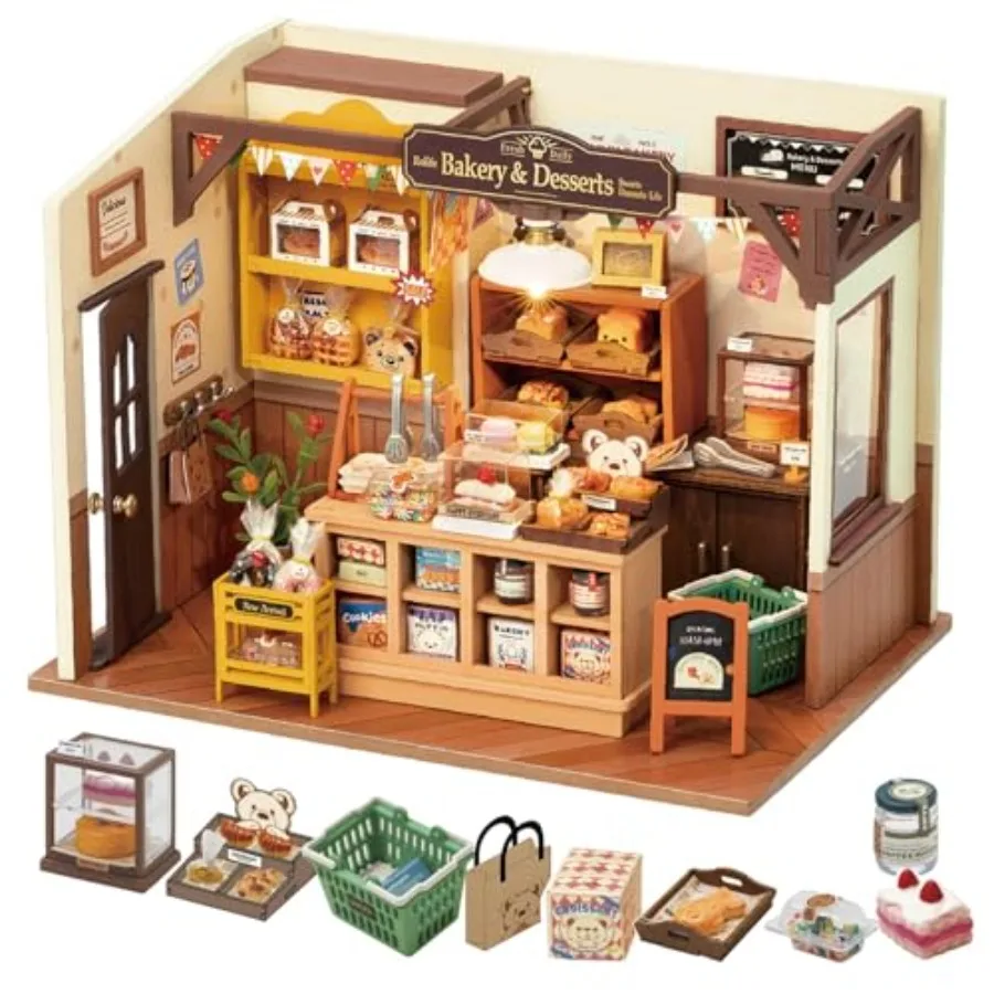 DIY Miniature Doll House Kit, Build Becka's Bakery Diorama House Building Set with LED Room Hobby Craft for Aduls Uniue Gifts f
DIY Miniature Doll House Kit, Build Becka's Bakery Diorama House Building Set with LED Room Hobby Craft for Aduls Uniue Gifts f