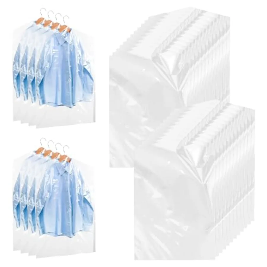 120 Pack Dry Cleaning Bag 60x90cm Plastic Clear Garment Bags for Hanging Clothes, Dry Cleaner Bags Clothing Covers Dust-Proof C
120 Pack Dry Cleaning Bag 60x90cm Plastic Clear Garment Bags for Hanging Clothes, Dry Cleaner Bags Clothing Covers Dust-Proof C