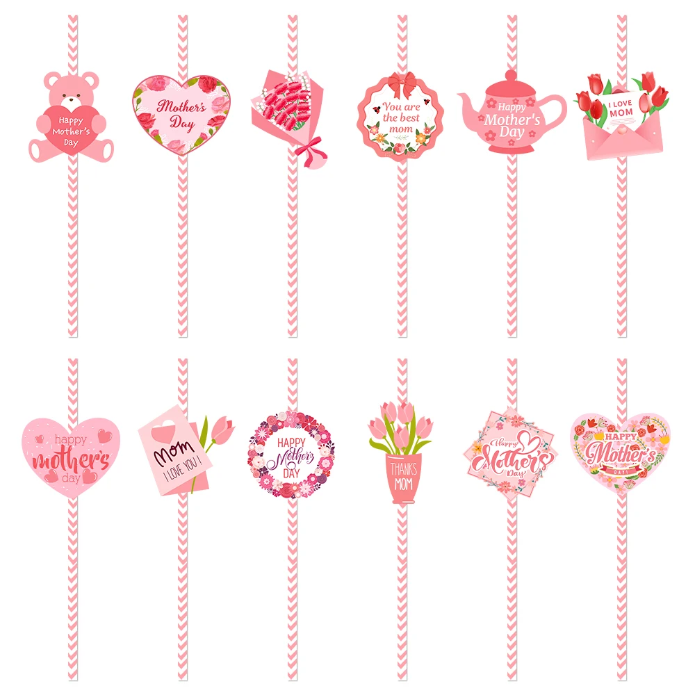 24pcs Mother's Day Paper Straws Pink and White Striped Straw Pink love bear garland decorative straw Mother's Birthday Supplies
24pcs Mother's Day Paper Straws Pink and White Striped Straw Pink love bear garland decorative straw Mother's Birthday Supplies