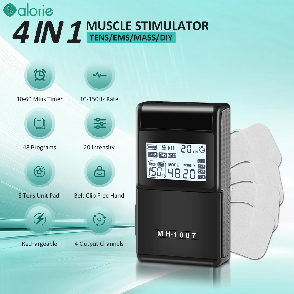 Электронный миостимулятор TENS/EMS: 48 режимов, импульсный массажер для физиотерапии и электротерапии, аппарат для электромиостимуляции
Электронный миостимулятор TENS/EMS: 48 режимов, импульсный массажер для физиотерапии и электротерапии, аппарат для электромиостимуляции