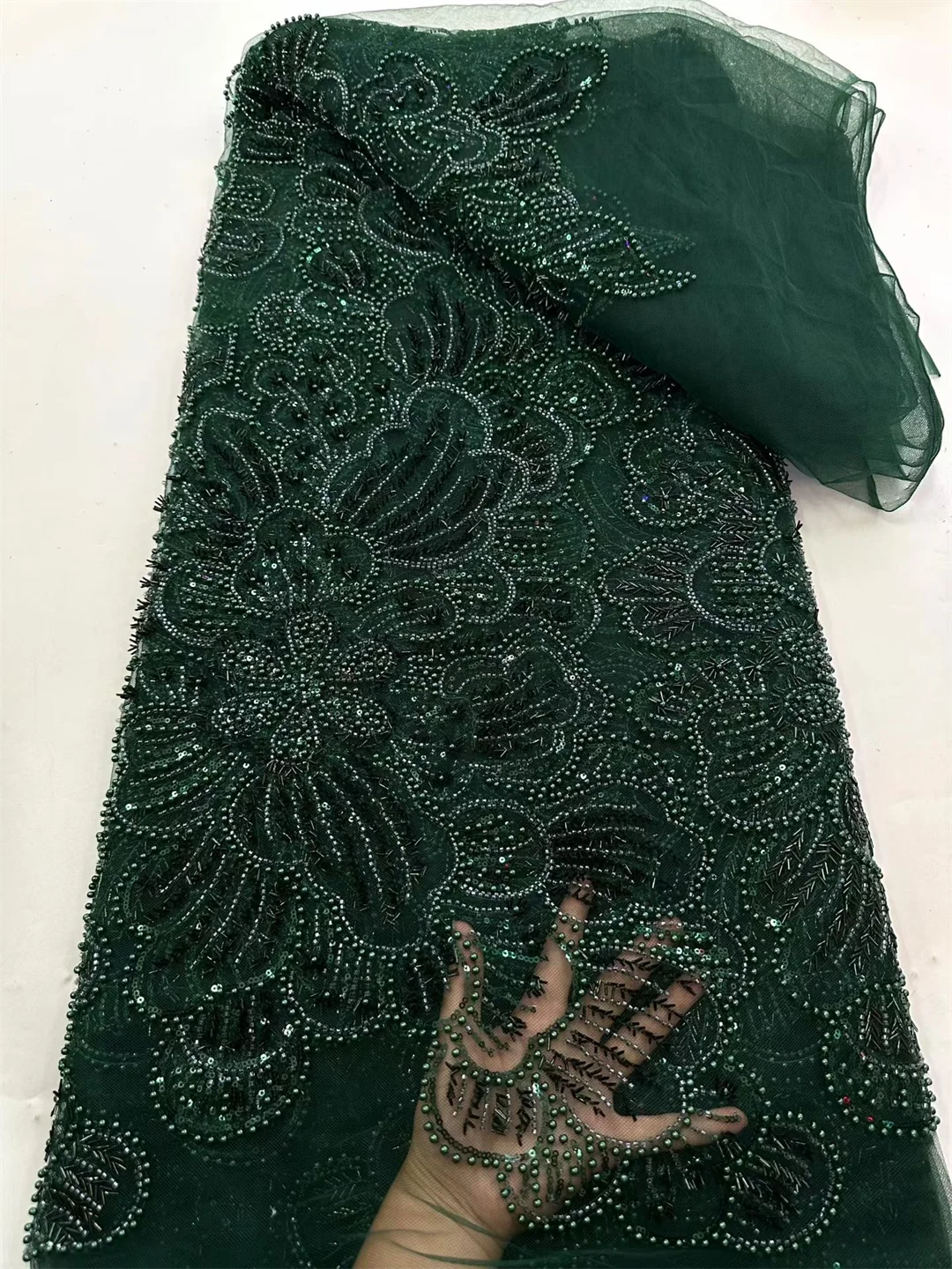African Beaded Fabric Sequins 2026 High Quality Embroidery French Tulle Lace Fabric for Wedding Luxury Fashion 5 Yards
African Beaded Fabric Sequins 2026 High Quality Embroidery French Tulle Lace Fabric for Wedding Luxury Fashion 5 Yards