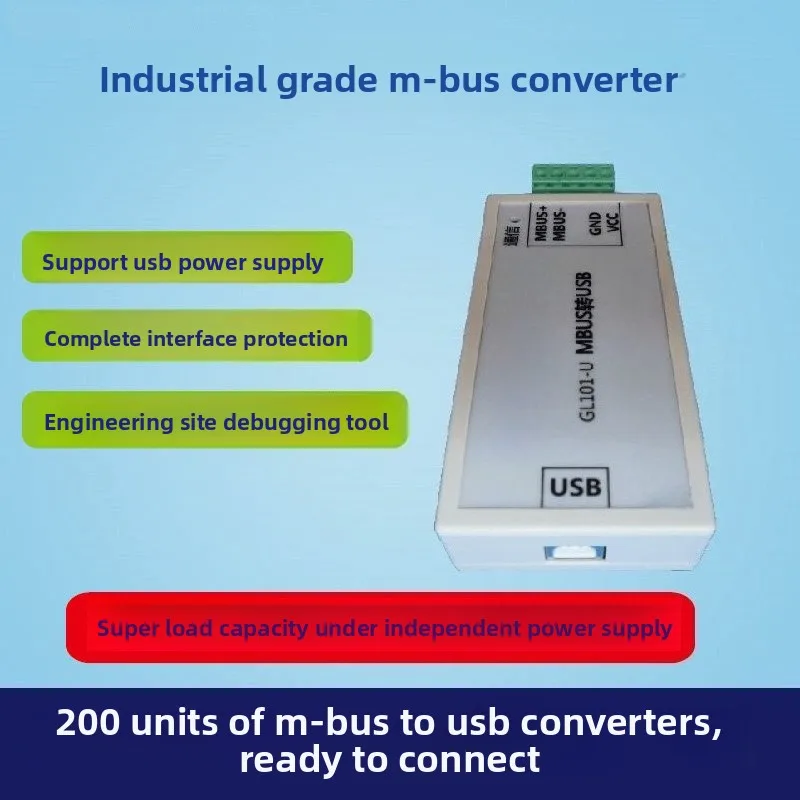 M-BUS MBUS To USB Converter, To MBUS Master Station, Meter Reading USB Power Supply, Can Connect 200 Meters
M-BUS MBUS To USB Converter, To MBUS Master Station, Meter Reading USB Power Supply, Can Connect 200 Meters