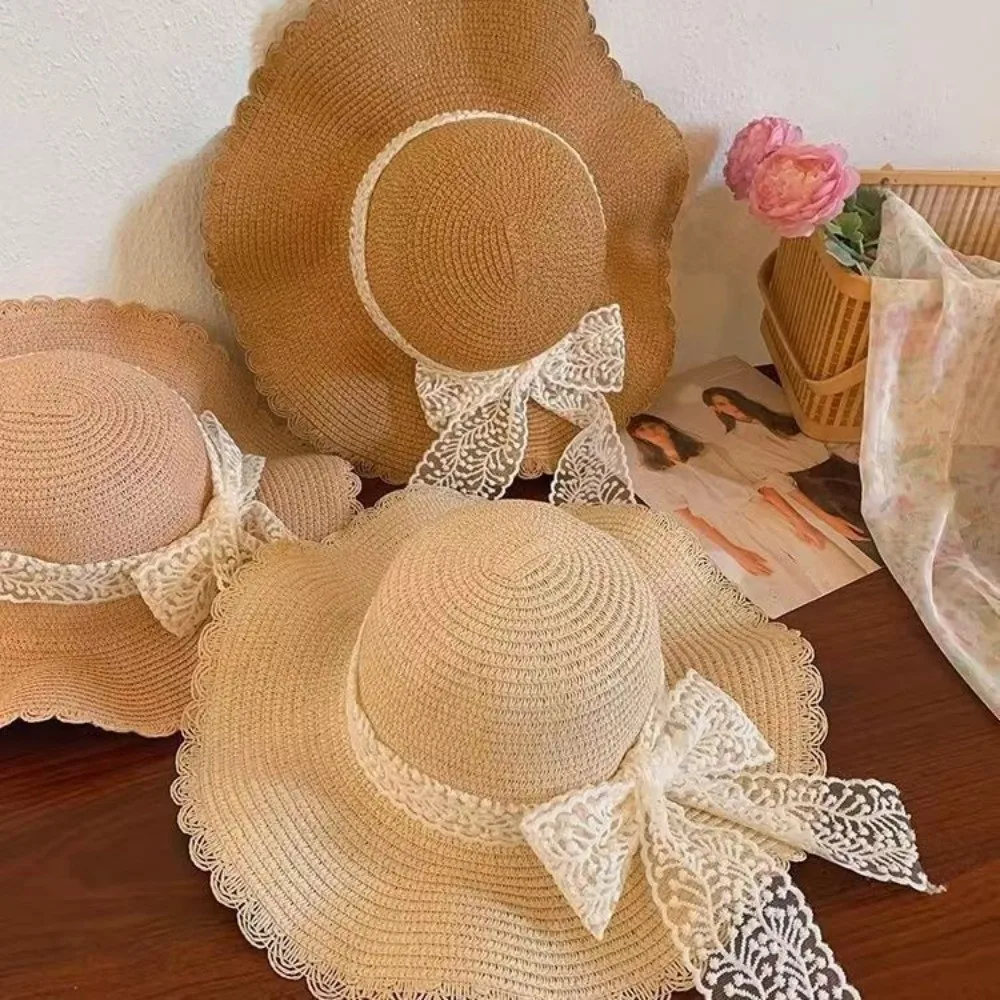 New Lace Ruffle Summer Straw Hat Bowknot Solid Color Sun Protection Hat Woven Straw Wide Brim Fisherman Cap Beach
New Lace Ruffle Summer Straw Hat Bowknot Solid Color Sun Protection Hat Woven Straw Wide Brim Fisherman Cap Beach