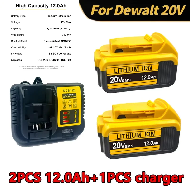 100% Original 20V 12Ah MAX Battery Power Tool Replacement For DeWalt DCB184 DCB181 DCB182 DCB200 . Power Tools battery
100% Original 20V 12Ah MAX Battery Power Tool Replacement For DeWalt DCB184 DCB181 DCB182 DCB200 . Power Tools battery