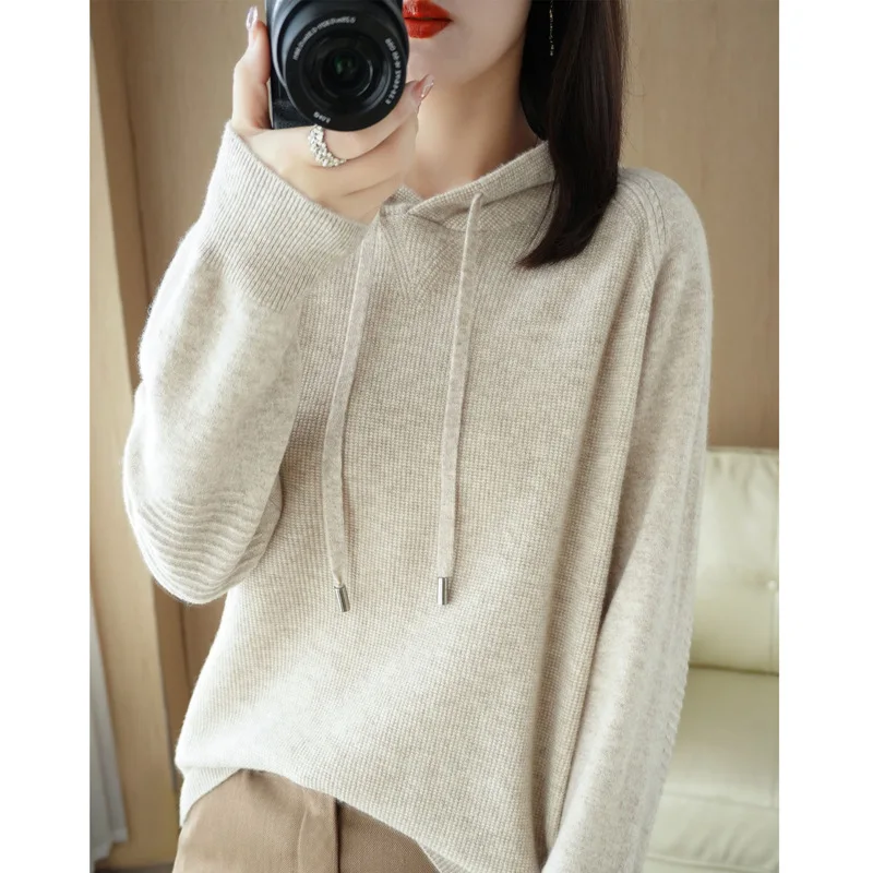 CNACNOO Autumn winter hooded cashmere sweater female pullover loose wool hoodie languid lazy wind knitting base hoodie top
CNACNOO Autumn winter hooded cashmere sweater female pullover loose wool hoodie languid lazy wind knitting base hoodie top