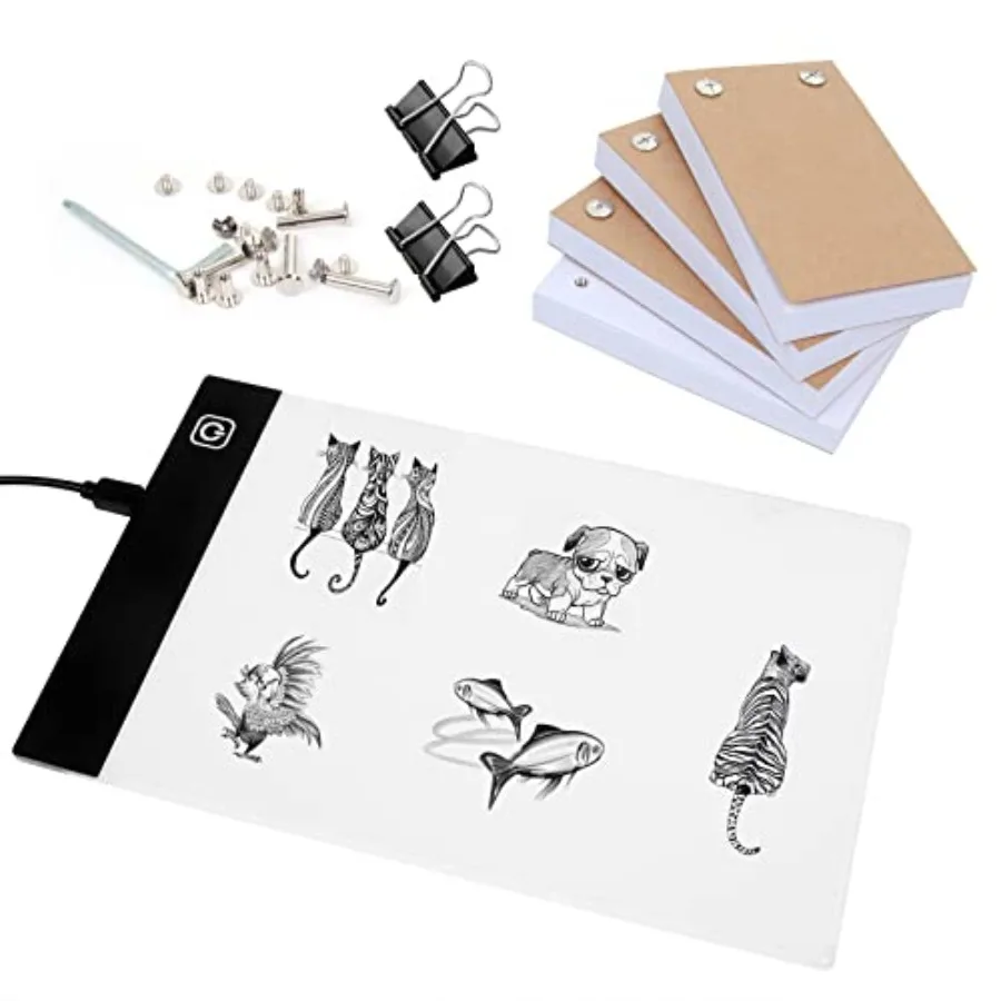 Flip Book Kit with Light Pad - A5 LED Light Board/Box and 320 Sheets Flipbook for Drawing Tracing Sketching Flip Books Paper wi
Flip Book Kit with Light Pad - A5 LED Light Board/Box and 320 Sheets Flipbook for Drawing Tracing Sketching Flip Books Paper wi