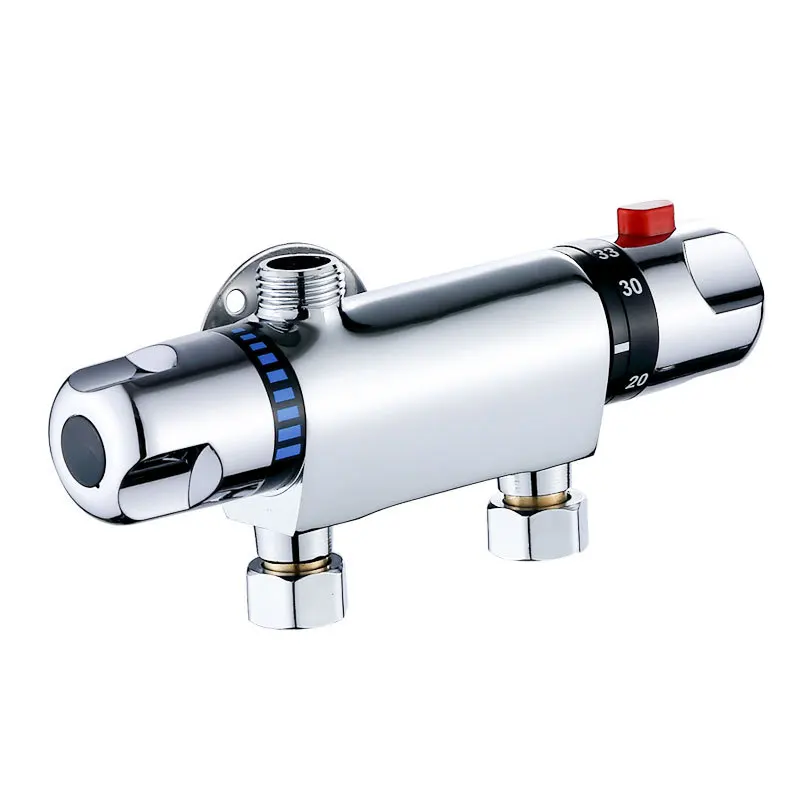 Chrome Brass Thermostatic Shower Faucet Mixer Valve Dual Handle Temperature Control Valve Bathroom Bathtub Tap Wall Mounted G1/2
Chrome Brass Thermostatic Shower Faucet Mixer Valve Dual Handle Temperature Control Valve Bathroom Bathtub Tap Wall Mounted G1/2