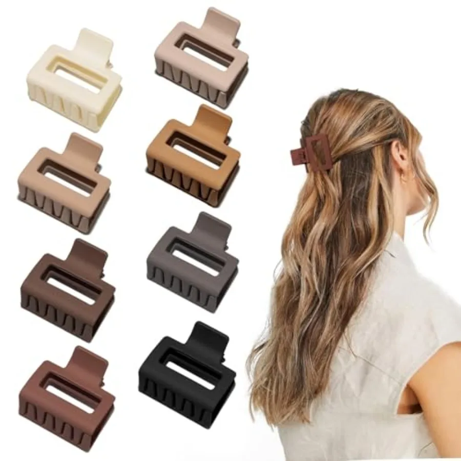 Medium Claw Hair Clips for Women Girls, 2 Matte Rectangle Small Claw Clips for Thin/Medium Thick Hair, Hair Jaw Clip Nonslip
Medium Claw Hair Clips for Women Girls, 2 Matte Rectangle Small Claw Clips for Thin/Medium Thick Hair, Hair Jaw Clip Nonslip