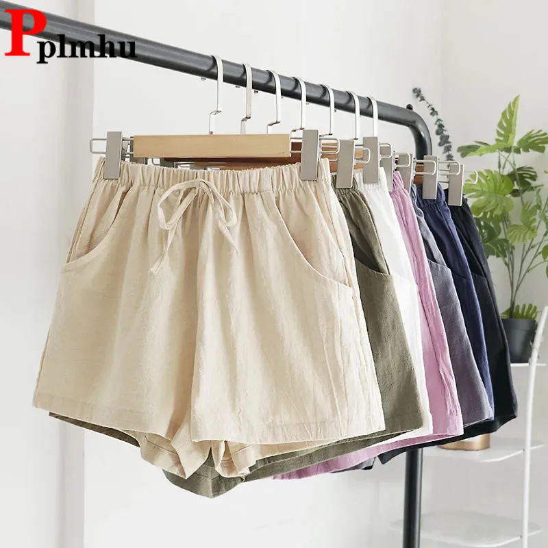 Cotton Linen Baggy Lace Up Short Pants Summer Thin Elastic Waist Casual Pantalones Cortos Candy Color High Waist Loose Shorts
Cotton Linen Baggy Lace Up Short Pants Summer Thin Elastic Waist Casual Pantalones Cortos Candy Color High Waist Loose Shorts