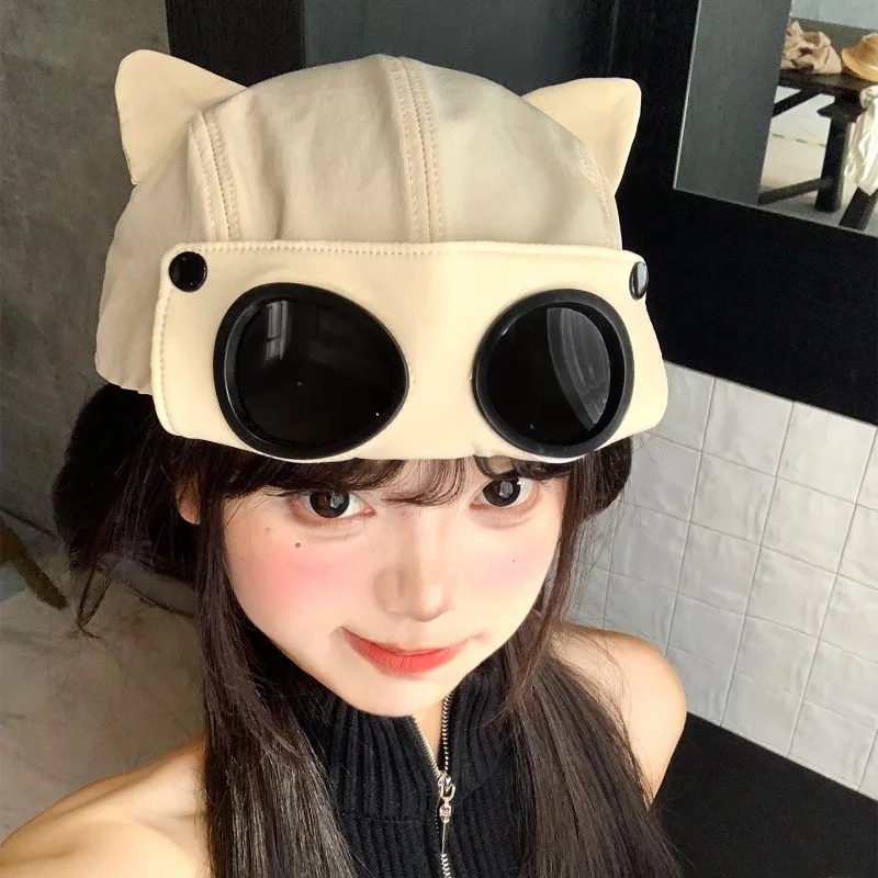 Korean Cute Cat Ear Glasses Pilot Hat Male and Female Can Wear Sunshade Adjustable Baseball Caps Front and Rear Gorras Hombre
Korean Cute Cat Ear Glasses Pilot Hat Male and Female Can Wear Sunshade Adjustable Baseball Caps Front and Rear Gorras Hombre