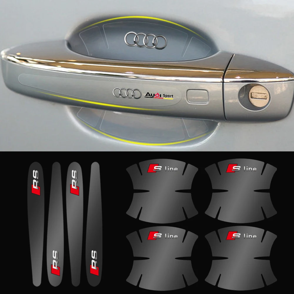4/8PCS Transparent Car Door Bowl Handle Scratch Protective Stickers for Audi A4 B6 B7 B8 A6 C6 A5 Q7 Q5 A3 8P S3 8v RS SLINE TT
4/8PCS Transparent Car Door Bowl Handle Scratch Protective Stickers for Audi A4 B6 B7 B8 A6 C6 A5 Q7 Q5 A3 8P S3 8v RS SLINE TT