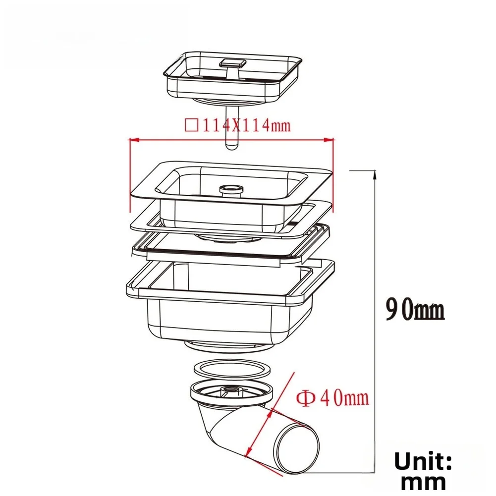 Square Kitchen Sink Strainer 114x114mm Stainless Steel Drain Filter Basket For Home Bathroom Plumbing Fixture Accessories
Square Kitchen Sink Strainer 114x114mm Stainless Steel Drain Filter Basket For Home Bathroom Plumbing Fixture Accessories