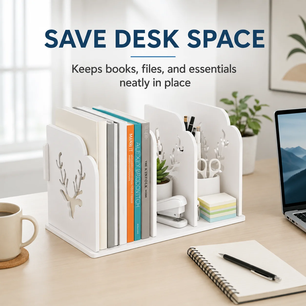 White Desk Book Organizer,Desktop File Holder, Multipurpose Storage Rack for Home Office School & Back to School Supplies
White Desk Book Organizer,Desktop File Holder, Multipurpose Storage Rack for Home Office School & Back to School Supplies