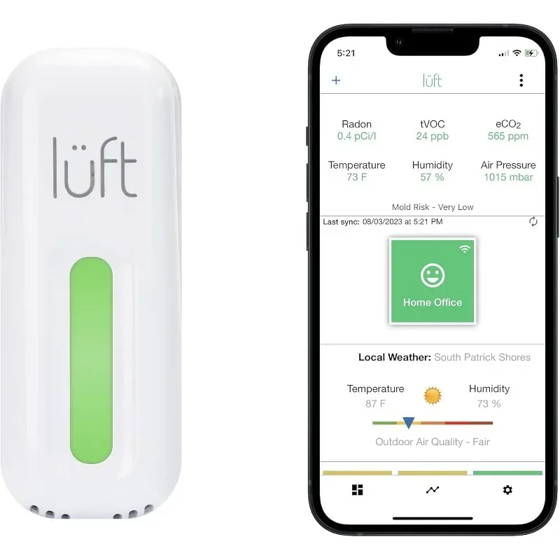 Home.Radon and Indoor Air Quality Monitor, Portable Plugin Continuously Measures Also VOC, eCO2, Temperature, Pressure, and Hum
Home.Radon and Indoor Air Quality Monitor, Portable Plugin Continuously Measures Also VOC, eCO2, Temperature, Pressure, and Hum