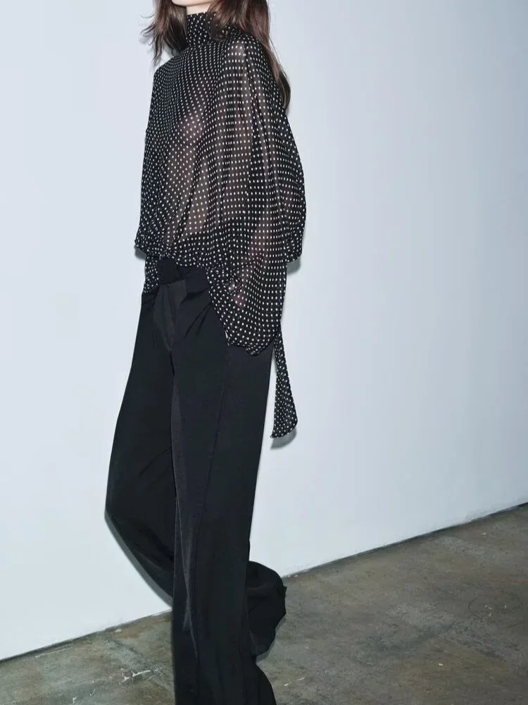 Chic Polka Dot High Waist Skirt Set Women Fashion Lantern Sleeve Turtleneck Lace Up See Through Shirt Suit 2026 New Lady Outfits
Chic Polka Dot High Waist Skirt Set Women Fashion Lantern Sleeve Turtleneck Lace Up See Through Shirt Suit 2026 New Lady Outfits