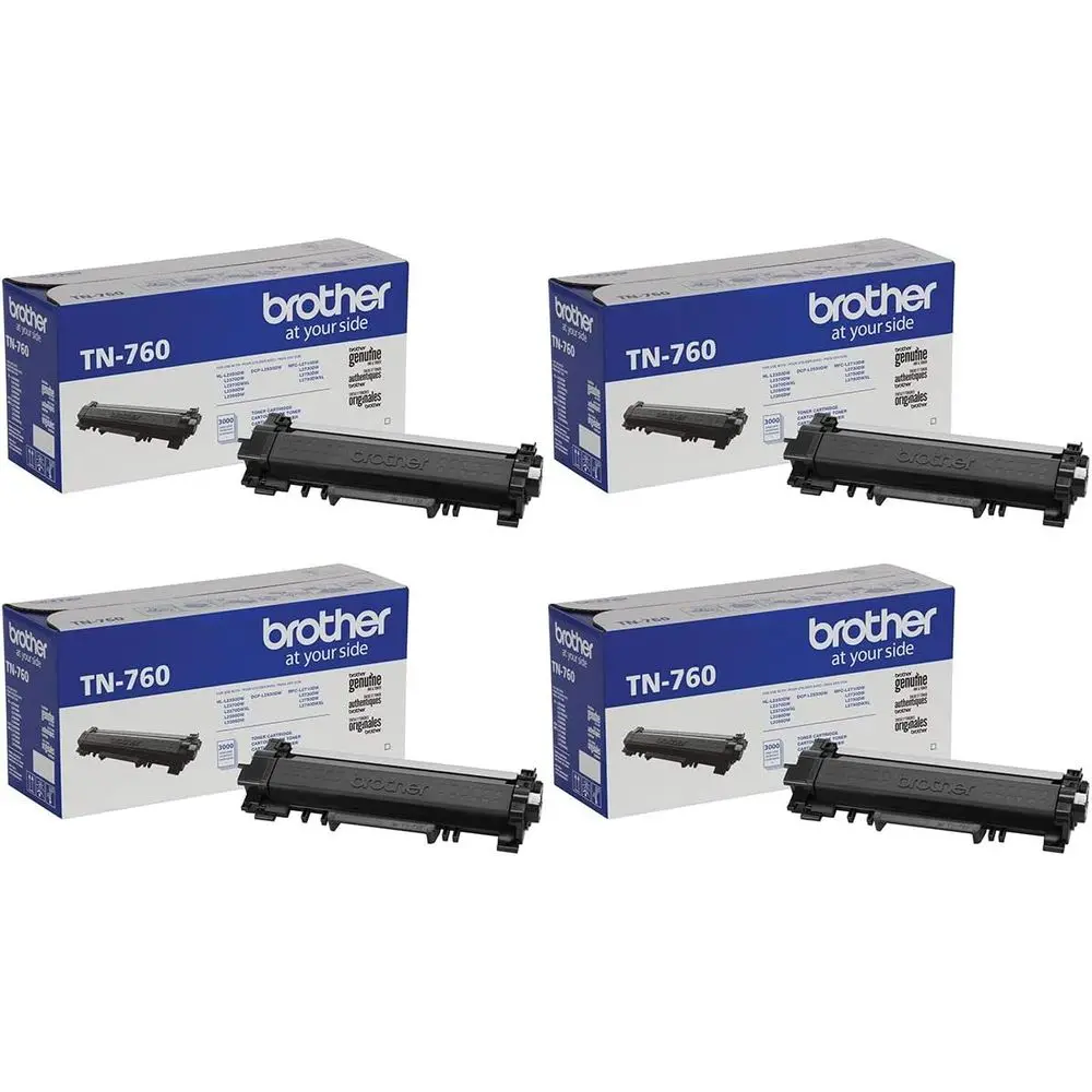High-Quality 4-Pack Black Toner Cartridges, Replacement for TN760, Up to 3000 Pages Yield Each
High-Quality 4-Pack Black Toner Cartridges, Replacement for TN760, Up to 3000 Pages Yield Each