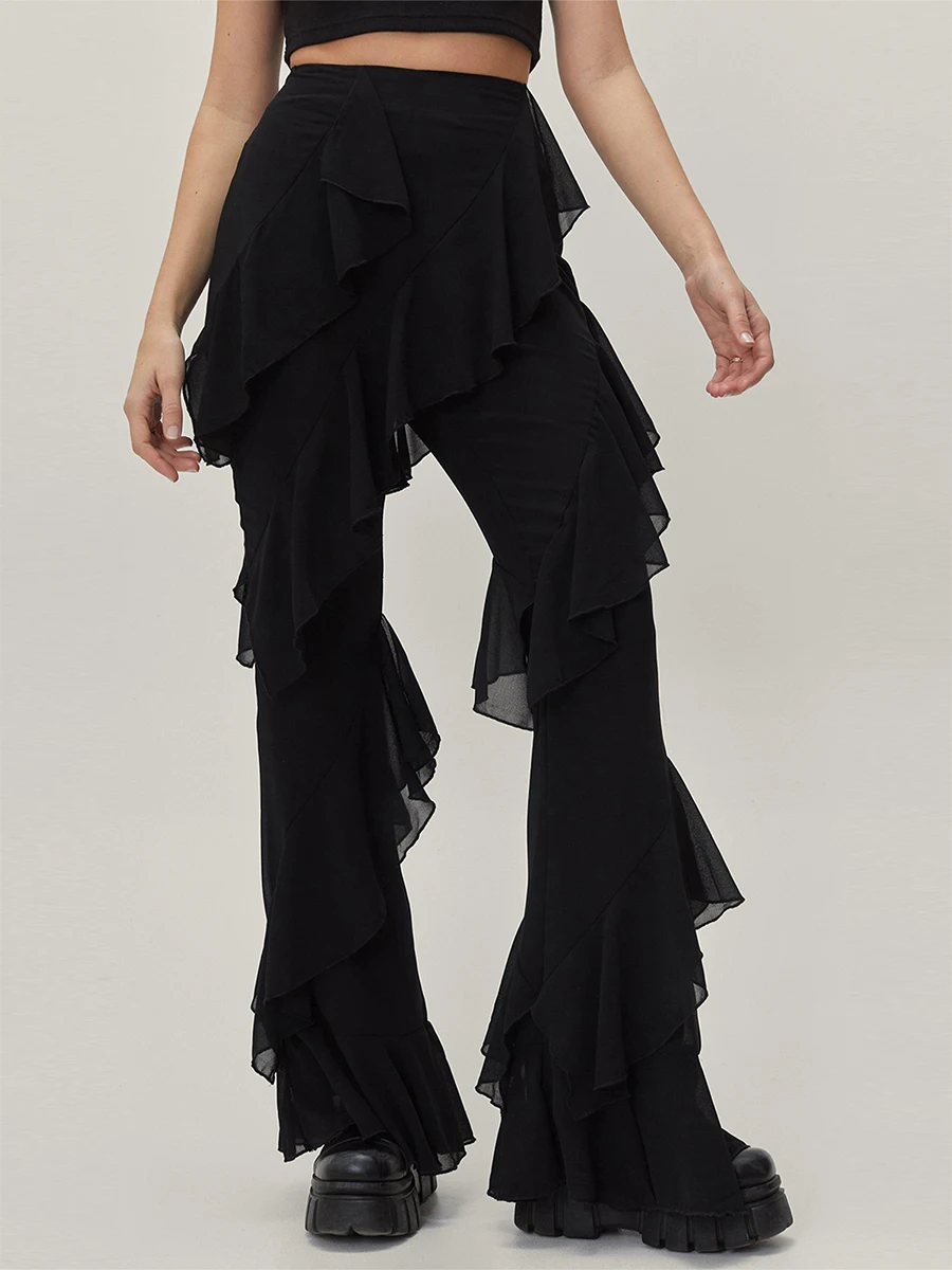 2024 New Ladies Casual Straight Pants Ruffled Solid Trousers for Daily Party Fashion Women's Elastic High Waist Sexy Slim Pants
2024 New Ladies Casual Straight Pants Ruffled Solid Trousers for Daily Party Fashion Women's Elastic High Waist Sexy Slim Pants