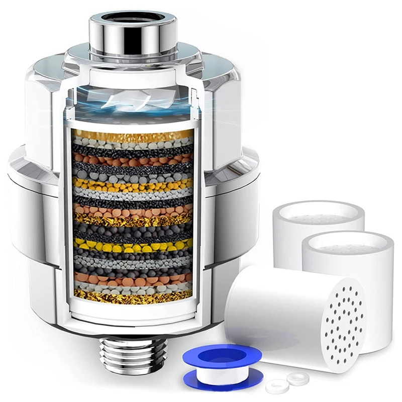 20 Stage Shower Filter Shower Water Purifier -Shower Head Filter For Hard Water, With 3 Replaceable Filter Cartridges Fan
20 Stage Shower Filter Shower Water Purifier -Shower Head Filter For Hard Water, With 3 Replaceable Filter Cartridges Fan