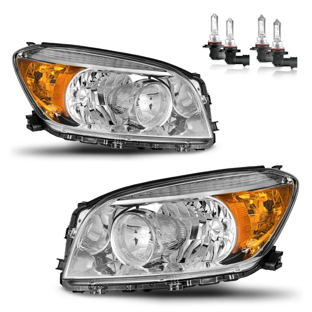 Pair Headlights Assembly For 2006-2008 Toyota RAV4 Chrome Headlamps with Bulbs
Pair Headlights Assembly For 2006-2008 Toyota RAV4 Chrome Headlamps with Bulbs