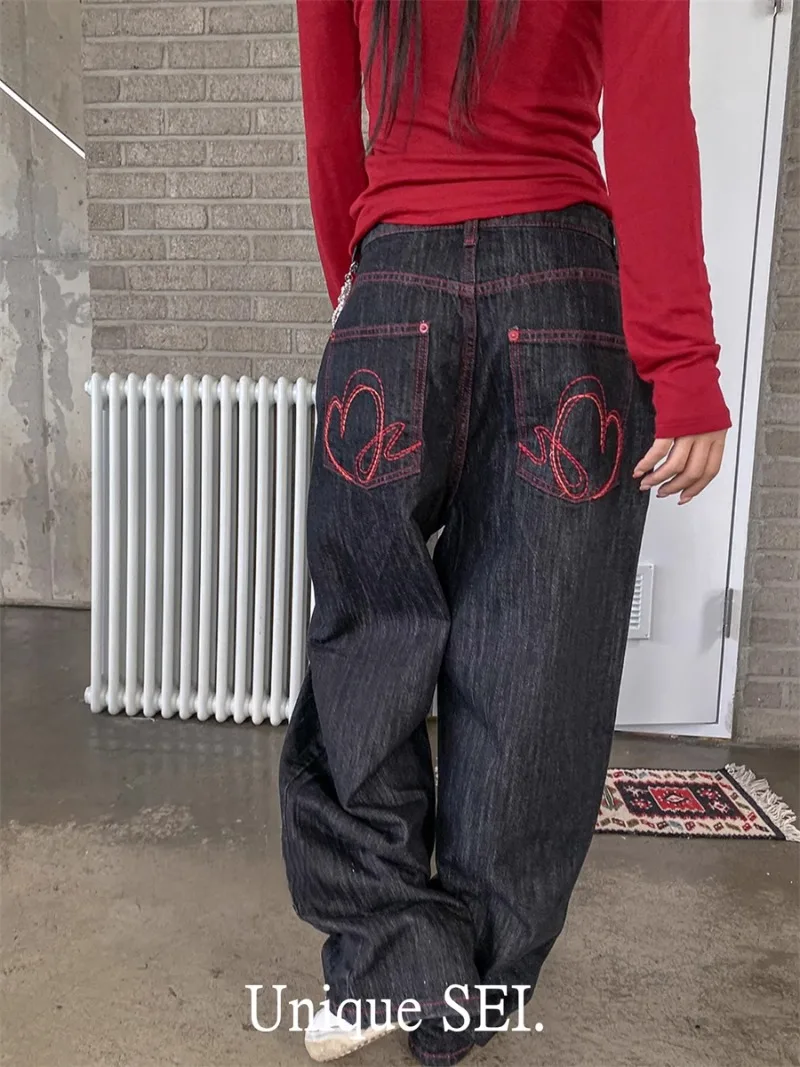 Retro Love Embroidered Print Pantalones Mujer Y2k Pants Trousers Women Harajuku Cargo Jeans Streetwear Denim
Retro Love Embroidered Print Pantalones Mujer Y2k Pants Trousers Women Harajuku Cargo Jeans Streetwear Denim