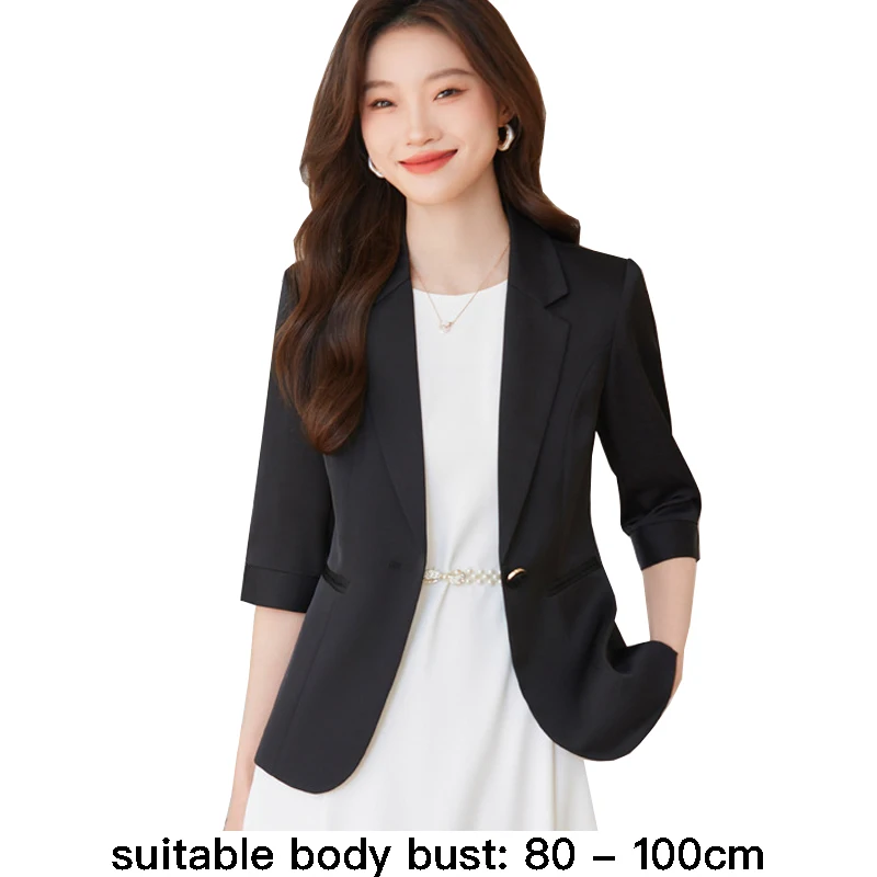High quality blazer for women single breasted three quarter sleeve new spring 2025 elegant fashion office clothes - brown white
High quality blazer for women single breasted three quarter sleeve new spring 2025 elegant fashion office clothes - brown white