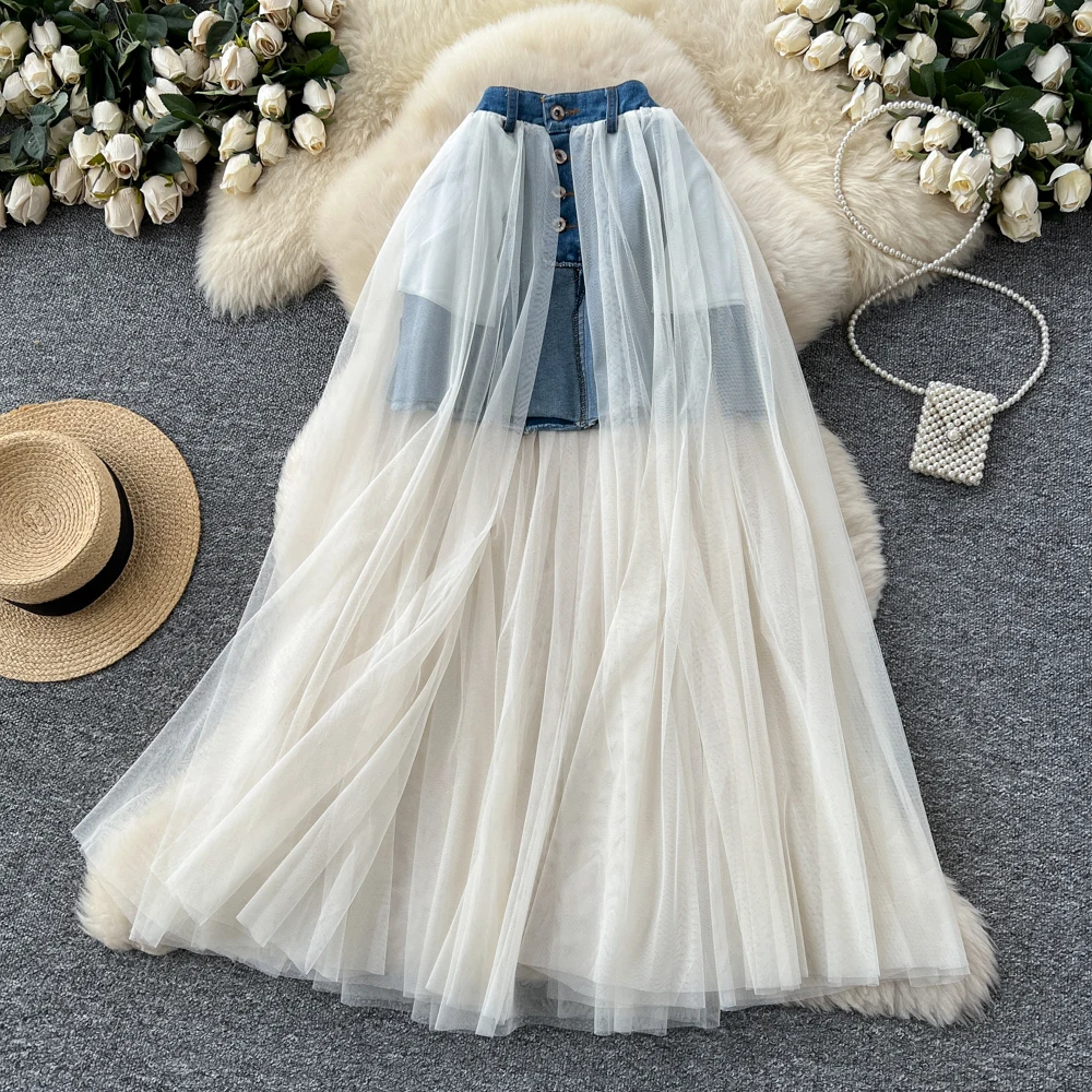 Женская шикарная сетчатая юбка на пуговицах с высокой талией, элегантная модная юбка с запахом, осенне-зимняя одежда
Женская шикарная сетчатая юбка на пуговицах с высокой талией, элегантная модная юбка с запахом, осенне-зимняя одежда