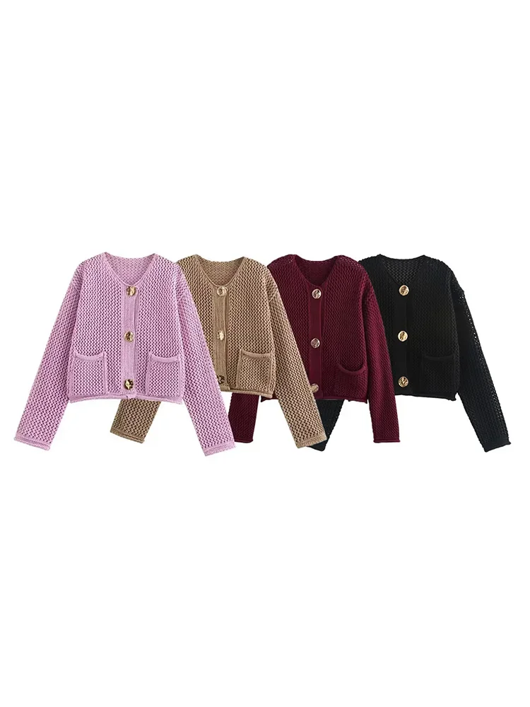Willshela Women Fashion With Pockets Solid Single Breasted Knitted Sweater Vintage O-Neck Long Sleeves Female Chic Lady Outfits
Willshela Women Fashion With Pockets Solid Single Breasted Knitted Sweater Vintage O-Neck Long Sleeves Female Chic Lady Outfits