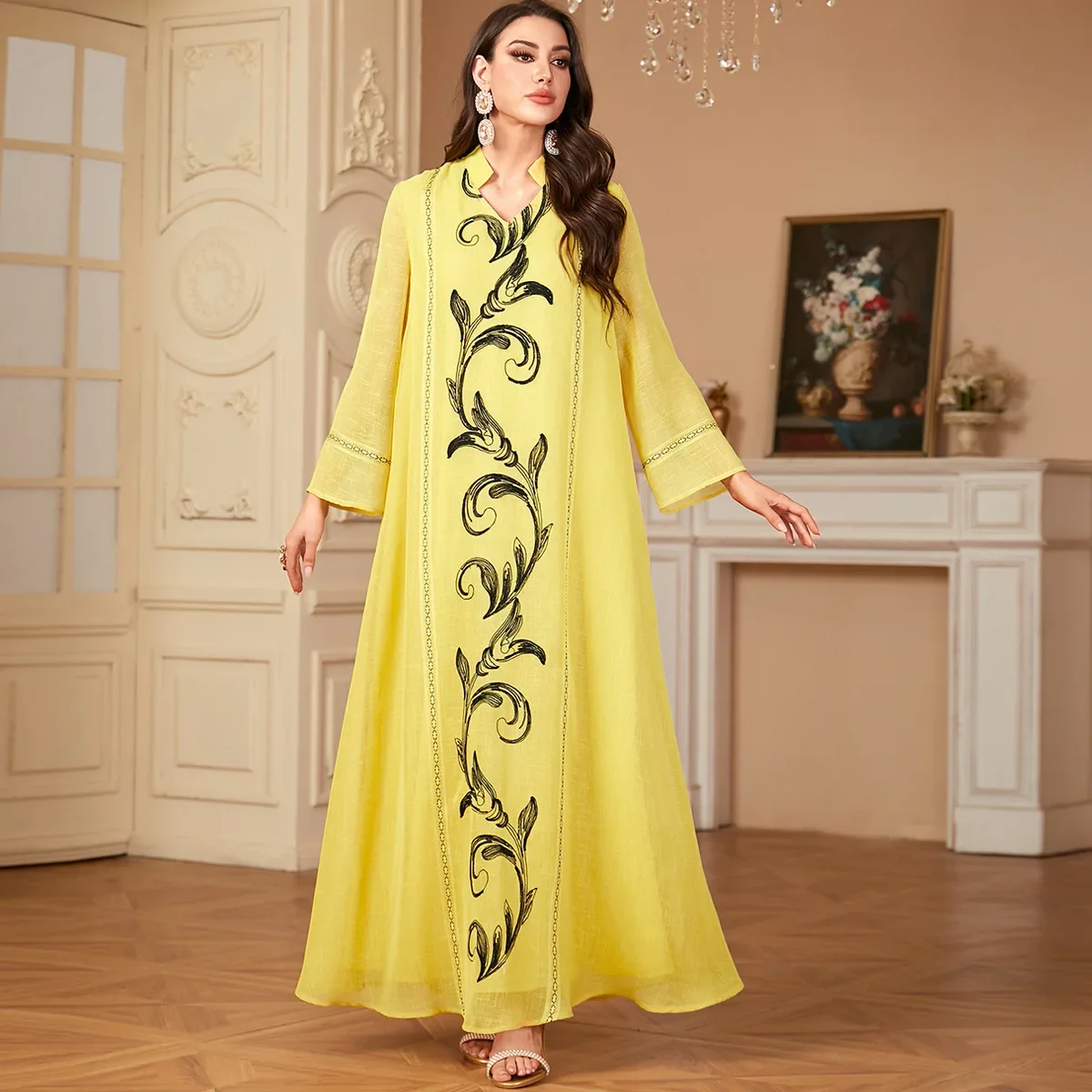 Fashion Embroidery Evening Party Dresses for Women Eid Djellaba Ramadan Jalabiya Dubai Kaftan Turkey Robe Morocco Caftan Abayas
Fashion Embroidery Evening Party Dresses for Women Eid Djellaba Ramadan Jalabiya Dubai Kaftan Turkey Robe Morocco Caftan Abayas